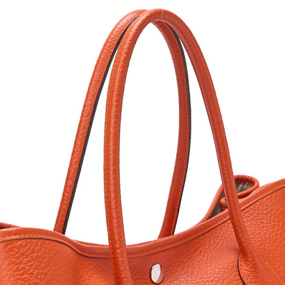 HERMES Herm?s Garden Patty PM Negonda Tote Bag Orange Poppy Silver-Tone Hardware, Pre-Owned