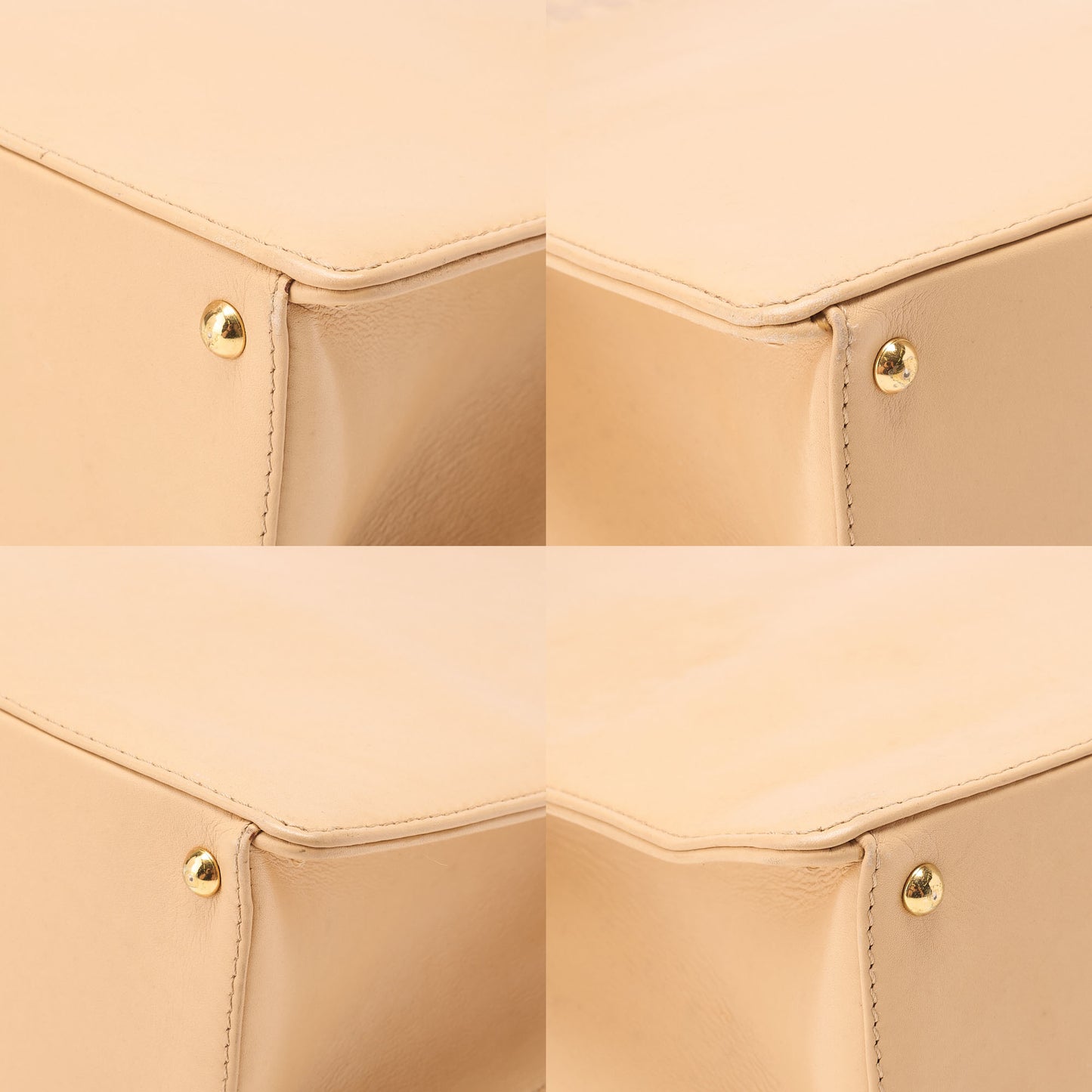 CHANEL Lambskin Logo Handbag Beige Gold-Tone Hardware, Pre-Owned