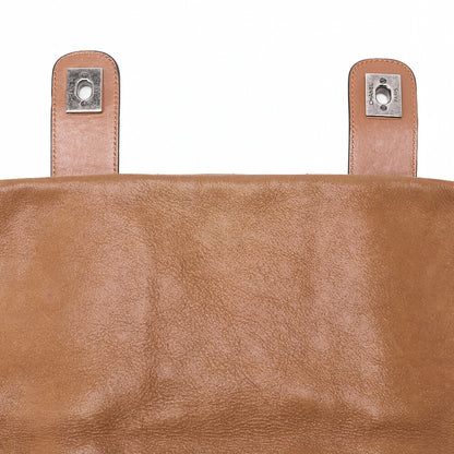 CHANEL Sparkle Leather Double Turn Lock 2-Way Chain Shoulder Brown Silver-Tone Hardware, Pre-Owned