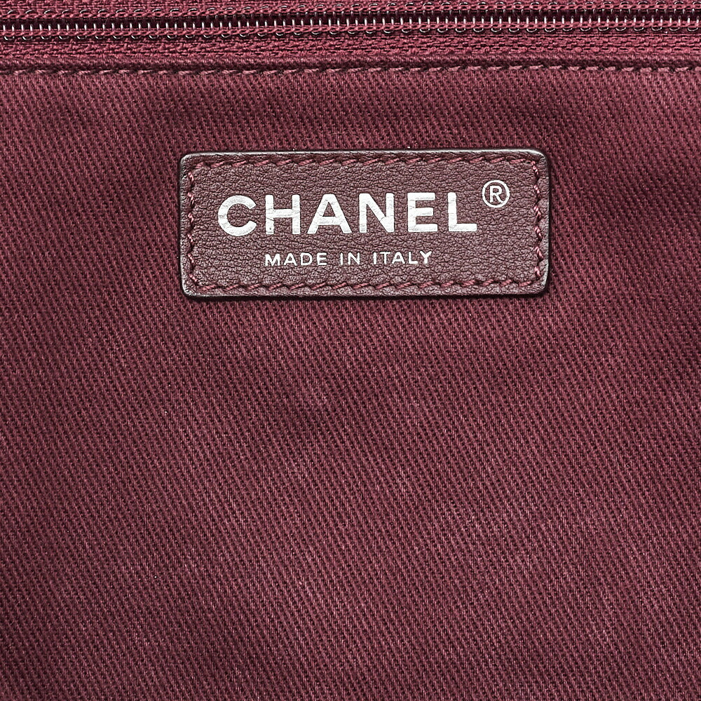 CHANEL Sparkle Leather Double Turn Lock 2-Way Chain Shoulder Brown Silver-Tone Hardware, Pre-Owned