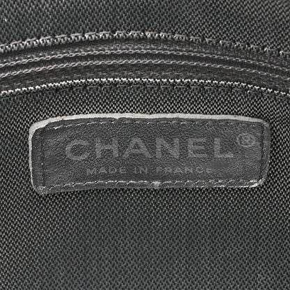 CHANEL Lambskin New Mademoiselle Coco Charm Shoulder Bag Black Silver-Tone Hardware, Pre-Owned