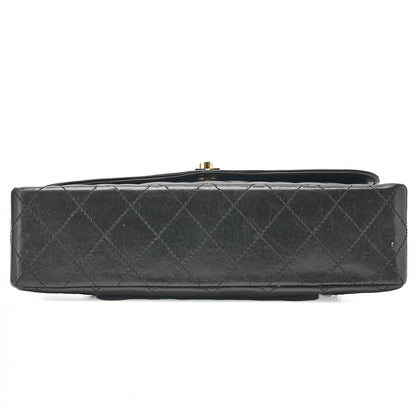 CHANEL Lambskin Matelasse Paris Limited Double Flap Chain Shoulder Bag Black Gold-Tone Hardware, Pre-Owned