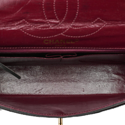CHANEL Lambskin Matelasse Paris Limited Double Flap Chain Shoulder Bag Black Gold-Tone Hardware, Pre-Owned