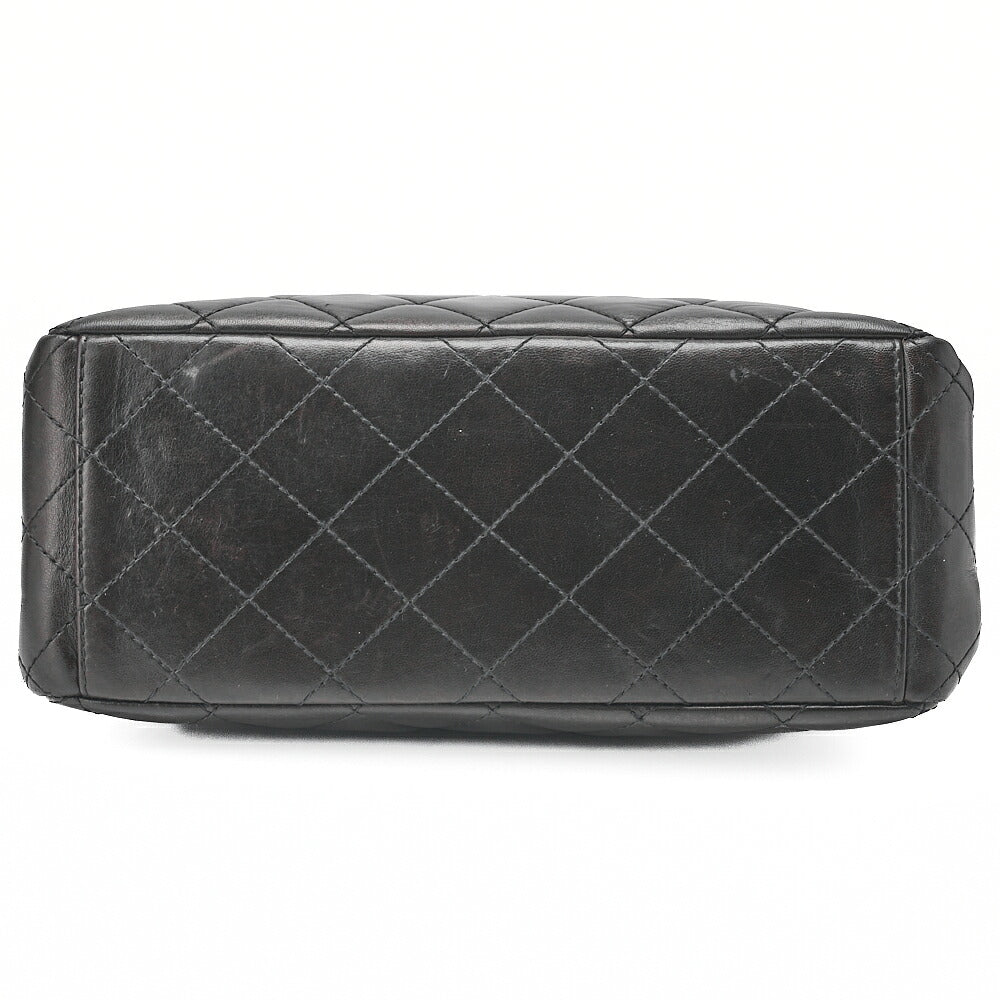 CHANEL Lambskin Matelasse Double Face One Shoulder Black Silver-Tone Hardware, Pre-Owned