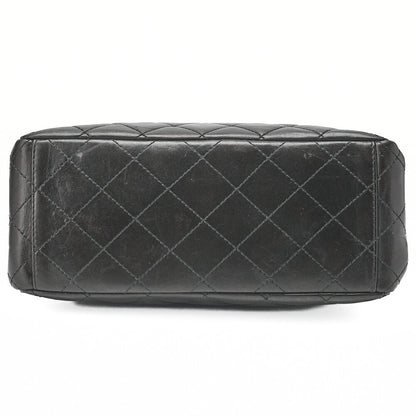 CHANEL Lambskin Matelasse Double Face One Shoulder Black Silver-Tone Hardware, Pre-Owned