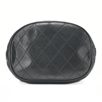 CHANEL Lambskin Matelasse Bicolore Drawstring Style Chain Shoulder Black Gold-Tone Hardware, Pre-Owned