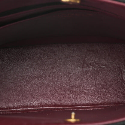 CHANEL Lambskin x Cotton Matelasse Coco Mark Double Chain Shoulder Bag Black Gold-Tone Hardware, Pre-Owned