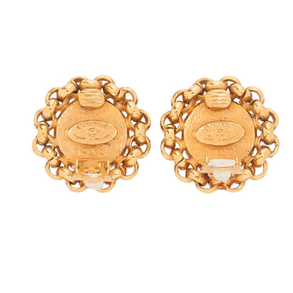 CHANEL Pearl Earrings GP x Faux Pearl Gold (Gold Plating) Gold-Tone Hardware, Pre-Owned