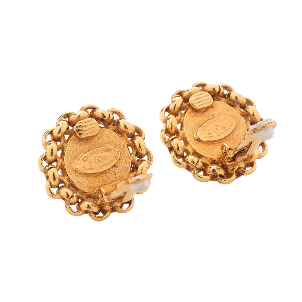 CHANEL Pearl Earrings GP x Faux Pearl Gold (Gold Plating) Gold-Tone Hardware, Pre-Owned