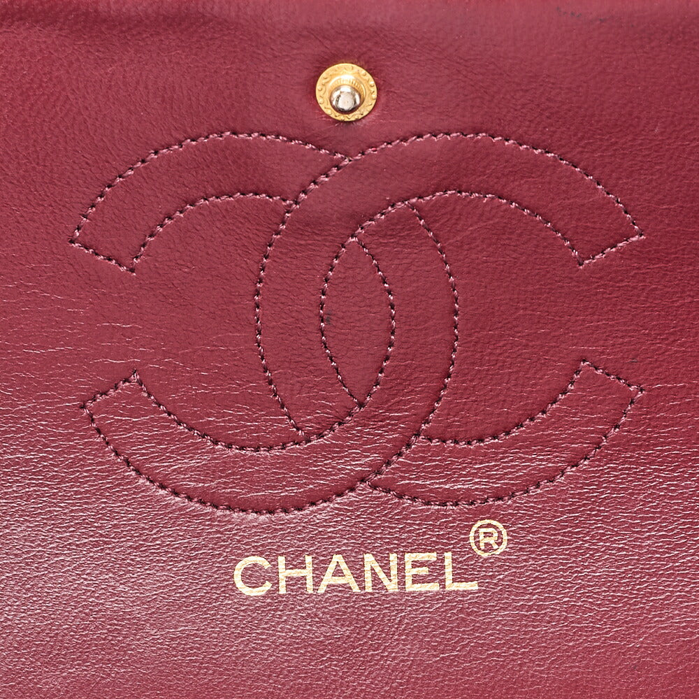 CHANEL Lambskin Matelasse Straight Flap Tang Lock Double Flap Chain Shoulder Bag Black Gold-Tone Hardware, Pre-Owned