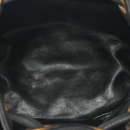 CHANEL Lambskin Matelasse Bicolole Drawstring Chain Shoulder Black Gold-Tone Hardware, Pre-Owned