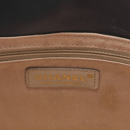 CHANEL Camellia Line Tote Bag Lambskin Black x White Gold-Tone Hardware, Pre-Owned