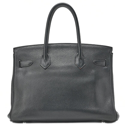 HERMES Birkin 30 Handbag Taryon Black Silver-Tone Hardware, Pre-Owned