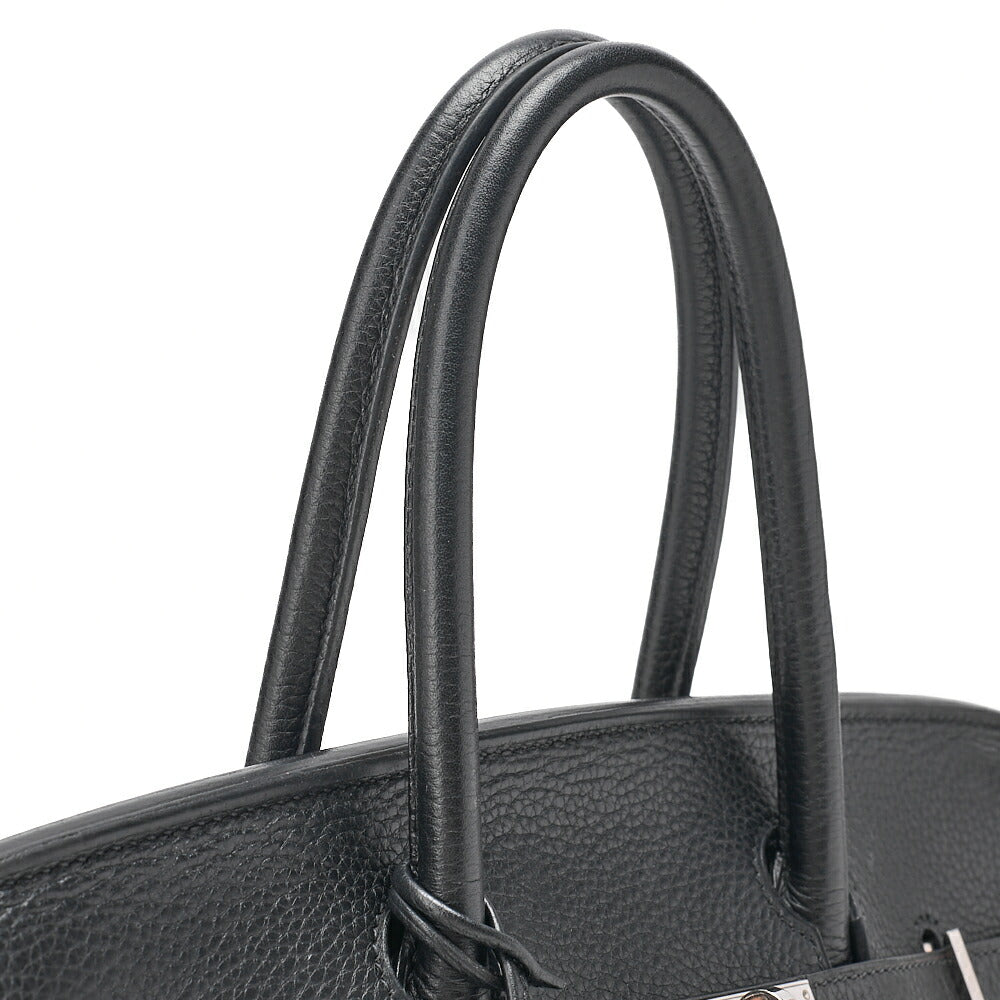 HERMES Birkin 30 Handbag Taryon Black Silver-Tone Hardware, Pre-Owned