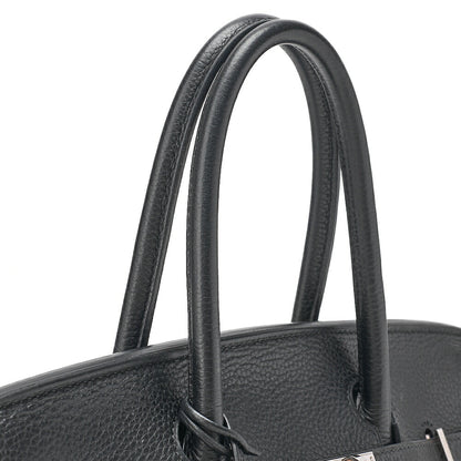 HERMES Birkin 30 Handbag Taryon Black Silver-Tone Hardware, Pre-Owned