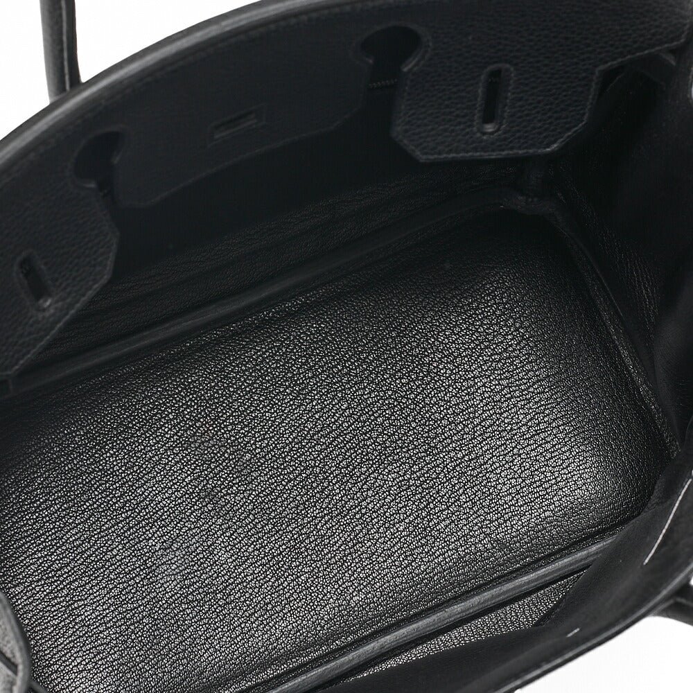 HERMES Birkin 30 Handbag Taryon Black Silver-Tone Hardware, Pre-Owned