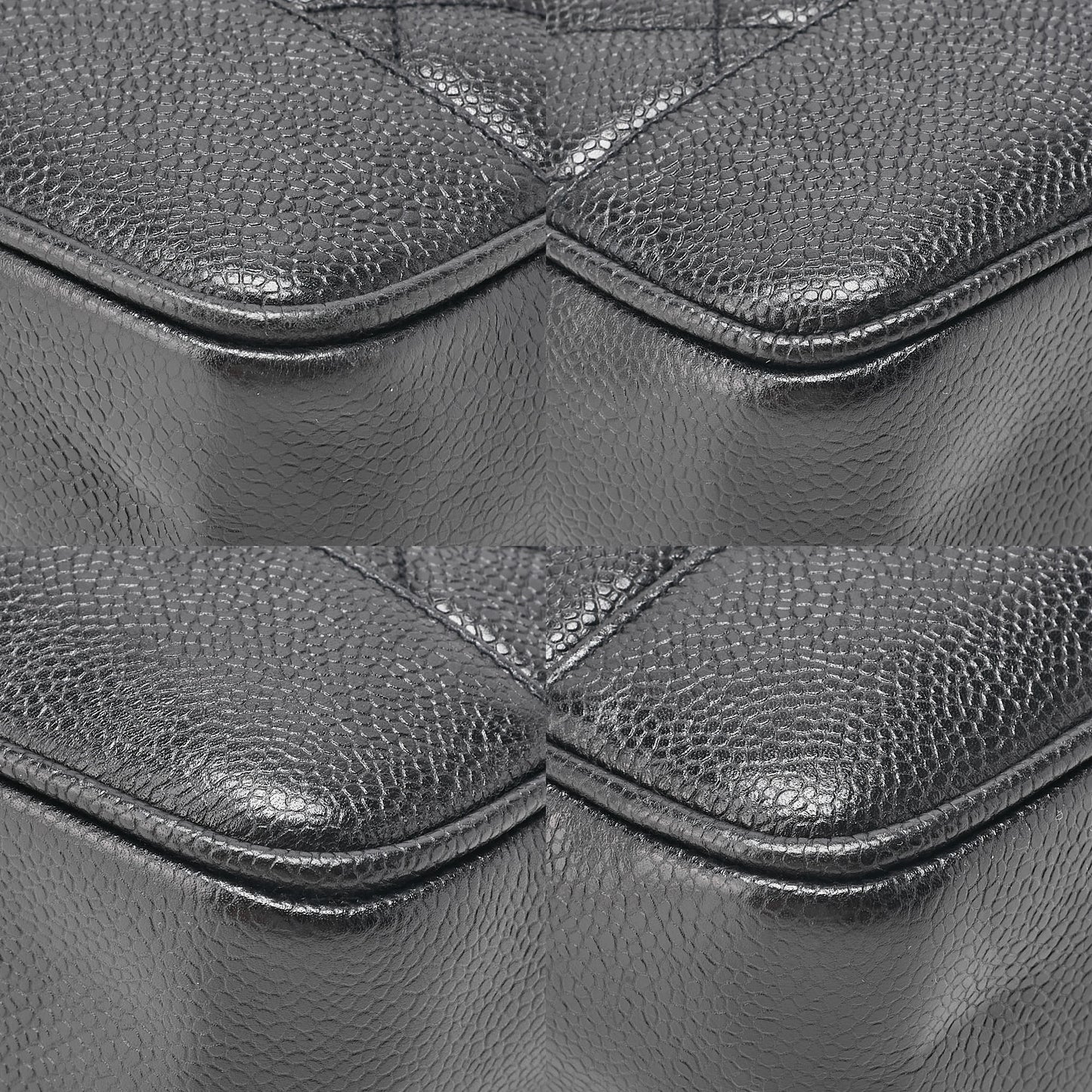 CHANEL Matelasse Chain Shoulder with Ball Charm Caviar Skin Black Gold-Tone Hardware, Pre-Owned