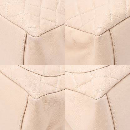 CHANEL Matelasse GST Chain Tote Bag Caviskin Beige Silver-Tone Hardware, Pre-Owned