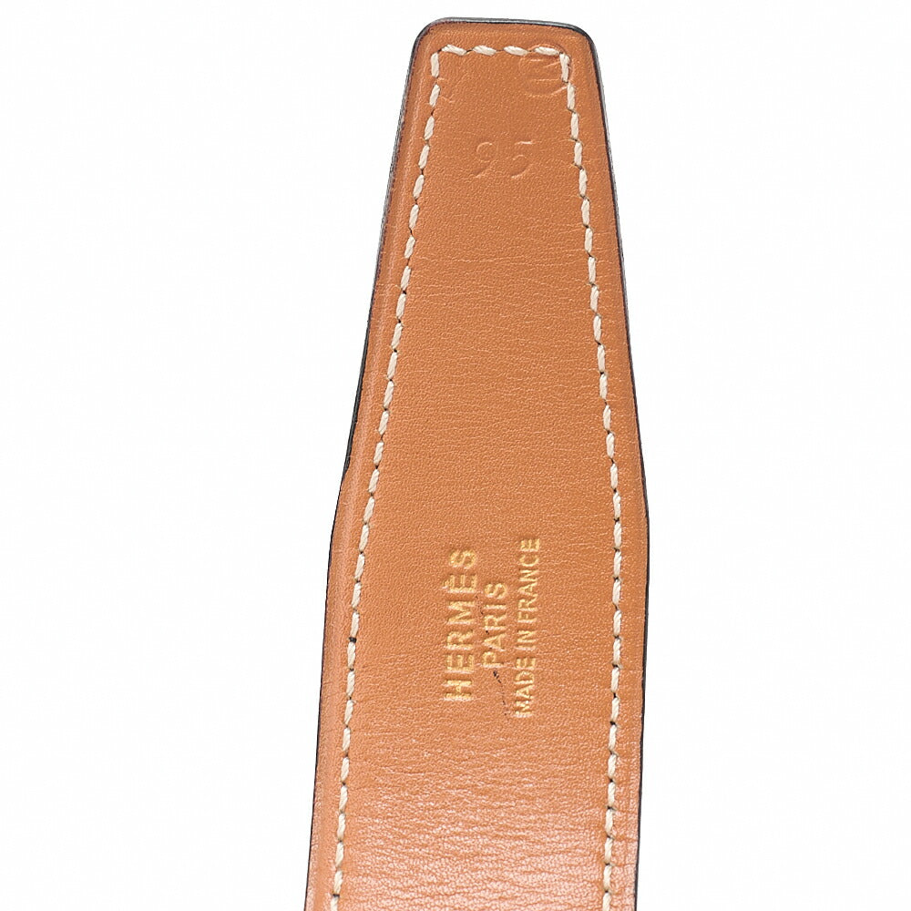 HERMES Constance H Belt 95 Black x Gold (Finish Hardware) Gold-Tone Hardware, Pre-Owned