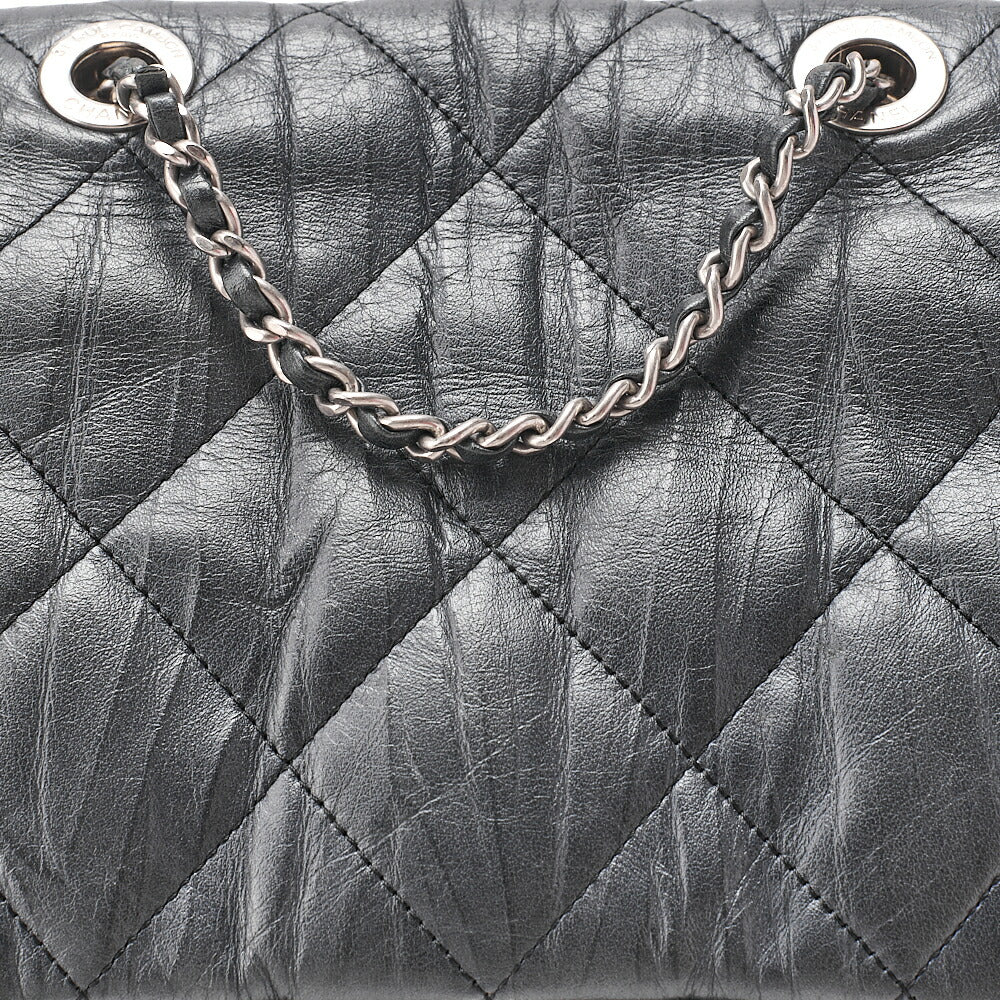 CHANEL Calfskin Matelasse Chain Backpack Metal Gray Silver-Tone Hardware, Pre-Owned