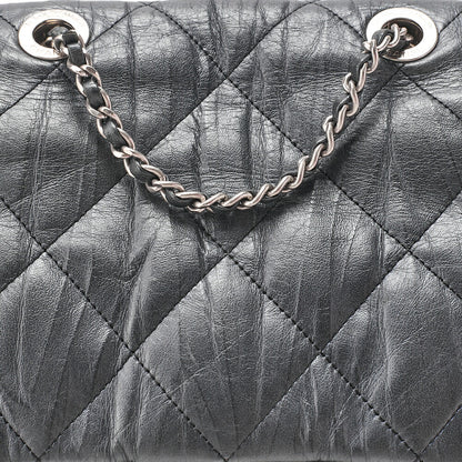 CHANEL Calfskin Matelasse Chain Backpack Metal Gray Silver-Tone Hardware, Pre-Owned