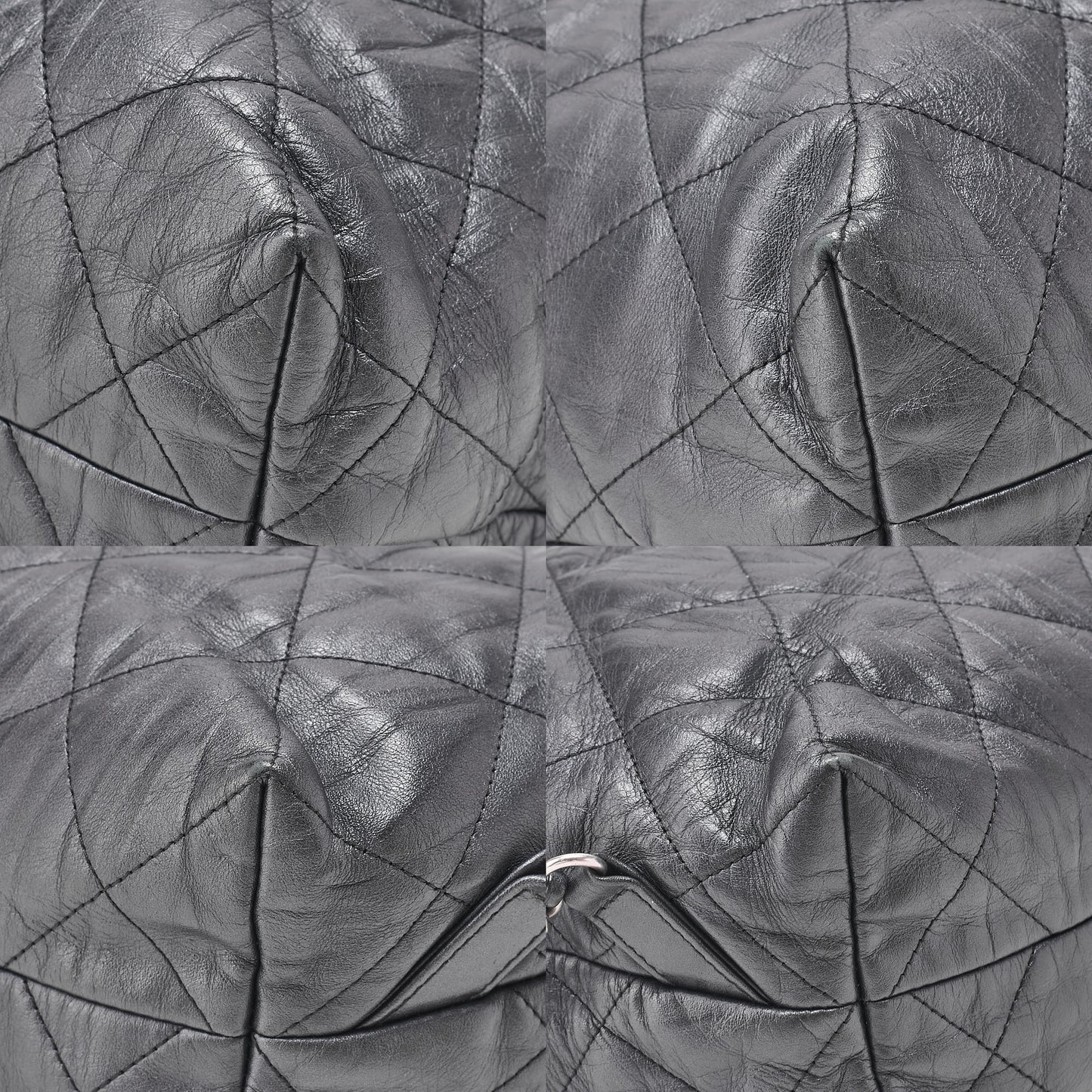 CHANEL Calfskin Matelasse Chain Backpack Metal Gray Silver-Tone Hardware, Pre-Owned