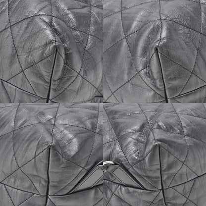 CHANEL Calfskin Matelasse Chain Backpack Metal Gray Silver-Tone Hardware, Pre-Owned