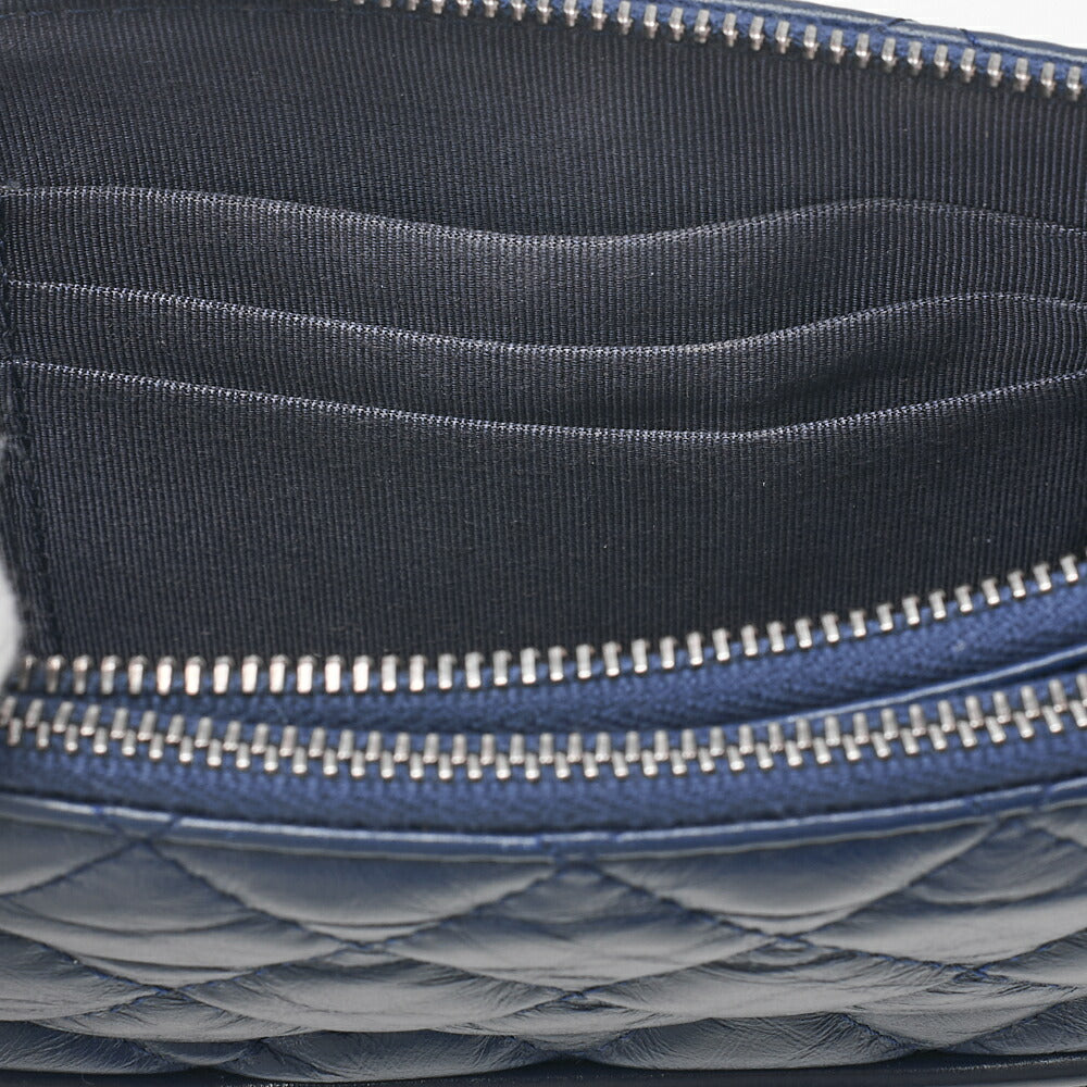 CHANEL Vintage Calf Gabrielle de Chanel Chain Shoulder Navy Gold x Silver -Tone Hardware, Pre-Owned