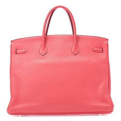 HERMES Birkin 40 Handbag Taurillon Clemence Bougainvillea Silver-Tone Hardware, Pre-Owned