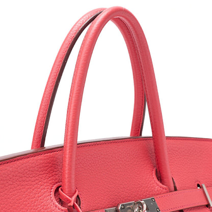 HERMES Birkin 40 Handbag Taurillon Clemence Bougainvillea Silver-Tone Hardware, Pre-Owned