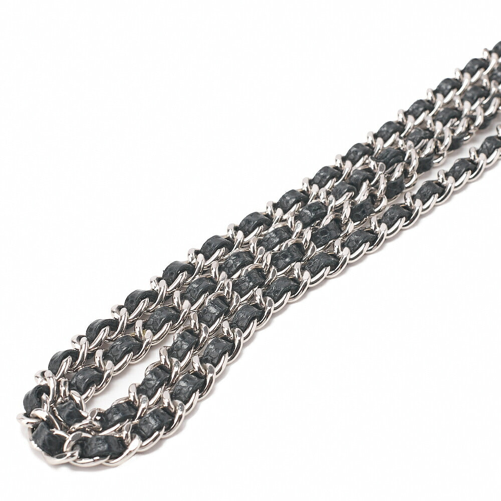 CHANEL Matelasse Chain Wallet Caviar Skin Black Silver-Tone Hardware, Pre-Owned