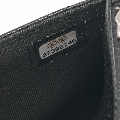 CHANEL Matelasse Chain Wallet Caviar Skin Black Silver-Tone Hardware, Pre-Owned