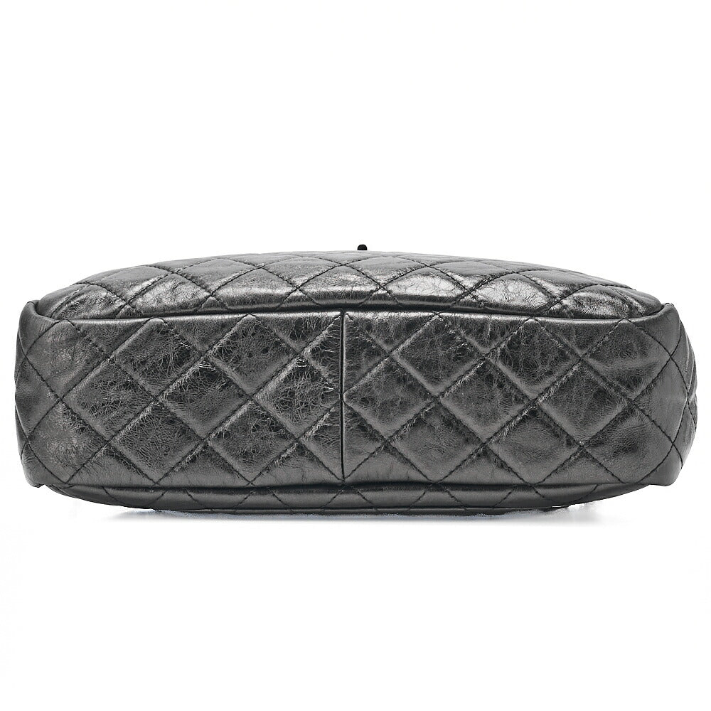 CHANEL Vintage Calf Matelasse 2.55 Turn Lock Chain Shoulder Black-Tone Hardware, Pre-Owned