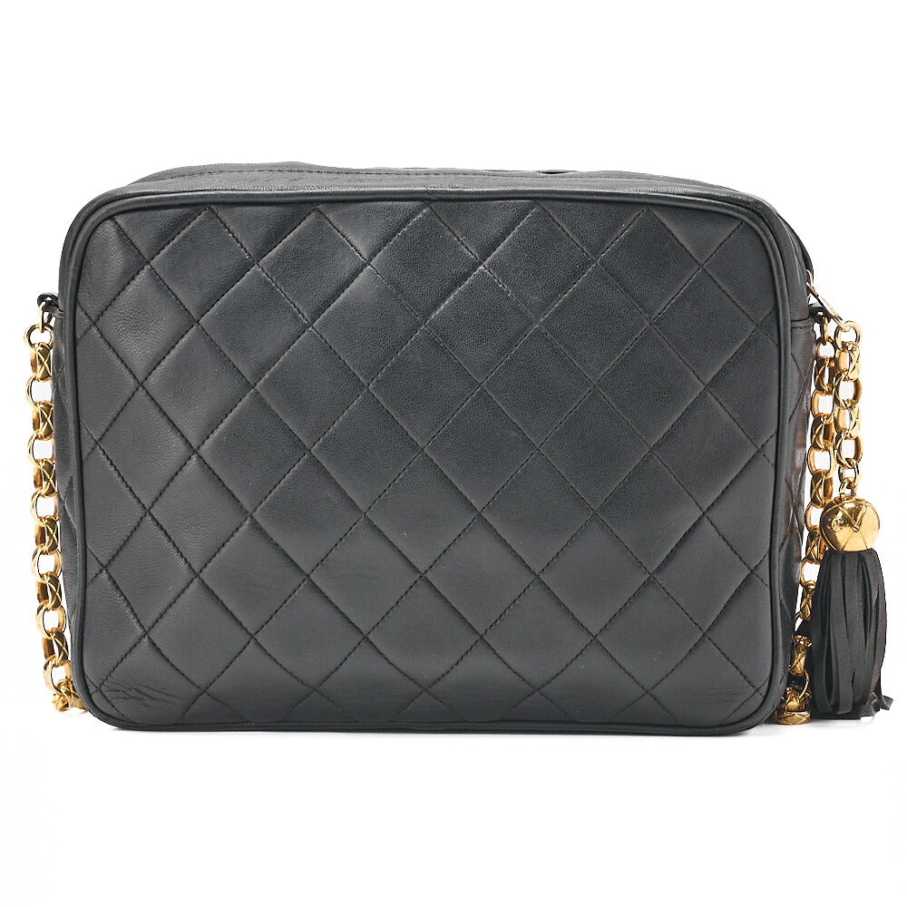 CHANEL Lambskin Matelasse Diana Flap Visual Chain Shoulder Black Gold-Tone Hardware, Pre-Owned