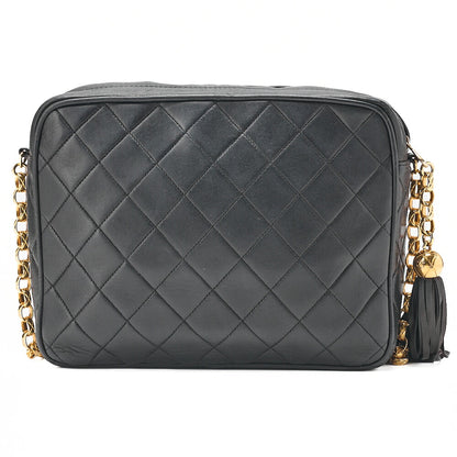 CHANEL Lambskin Matelasse Diana Flap Visual Chain Shoulder Black Gold-Tone Hardware, Pre-Owned