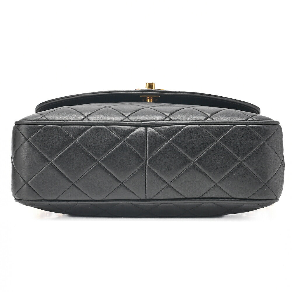 CHANEL Lambskin Matelasse Diana Flap Visual Chain Shoulder Black Gold-Tone Hardware, Pre-Owned