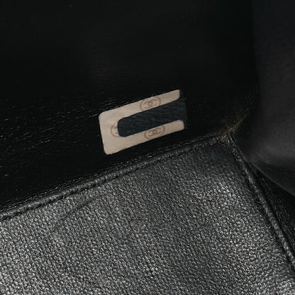 CHANEL Chanel Matelasse Trapezoidal 2.55 Turn Lock Single Flap Chain Shoulder Lambskin Black x White Gold-Tone Hardware, Pre-Owned