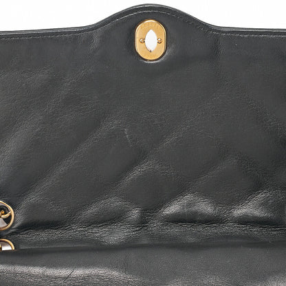 CHANEL Lambskin Matelasse Paris Limited Double Flap Chain Shoulder Bag Black Gold x Silver -Tone Hardware, Pre-Owned