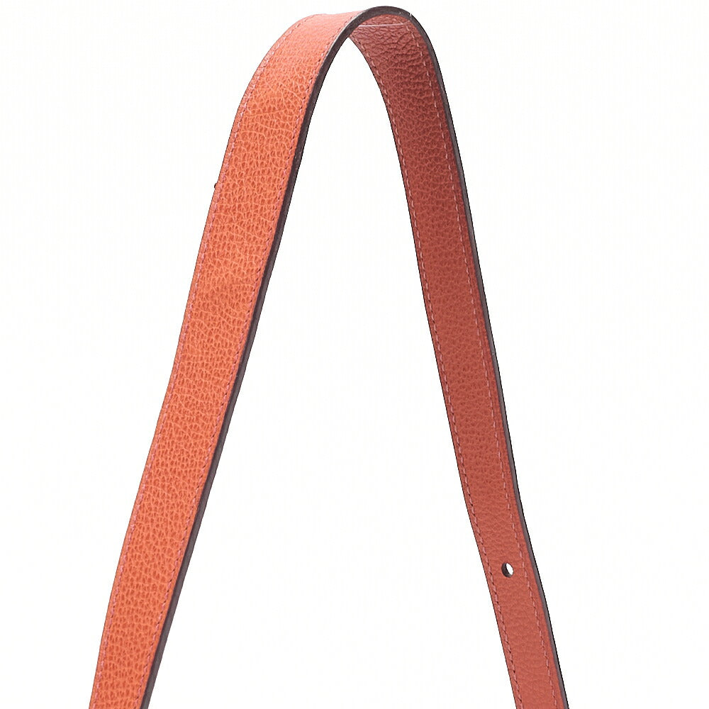 HERMES Sack Colorado PM Liege x Canvas Shoulder Bag Orange Silver-Tone Hardware, Pre-Owned