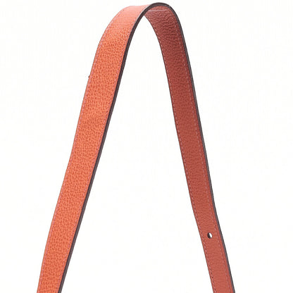 HERMES Sack Colorado PM Liege x Canvas Shoulder Bag Orange Silver-Tone Hardware, Pre-Owned