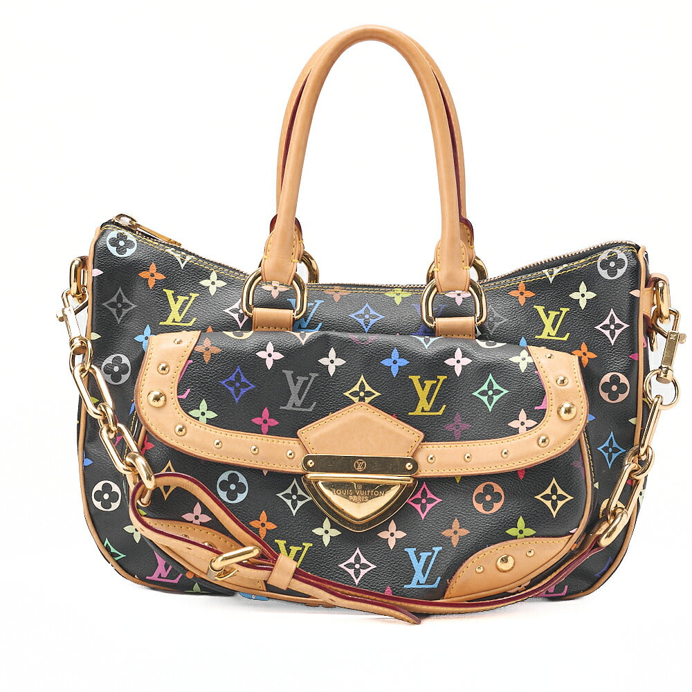 LOUIS VUITTON Louis Vuitton Monogram Multicolor Rita 2wa Handbag Black Multicolor Gold-Tone Hardware, Pre-Owned
