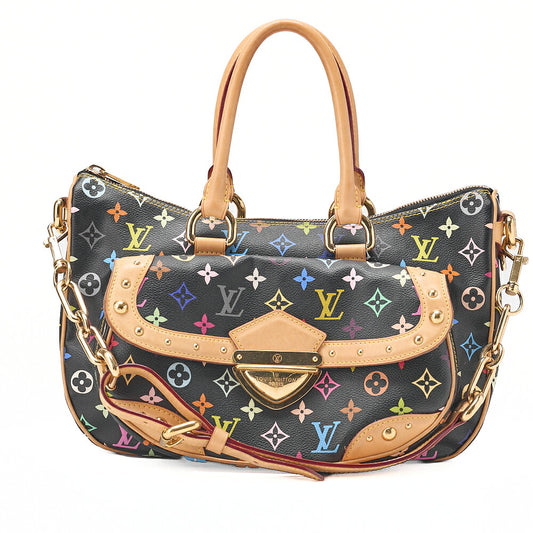 LOUIS VUITTON Louis Vuitton Monogram Multicolor Rita 2wa Handbag Black Multicolor Gold-Tone Hardware, Pre-Owned