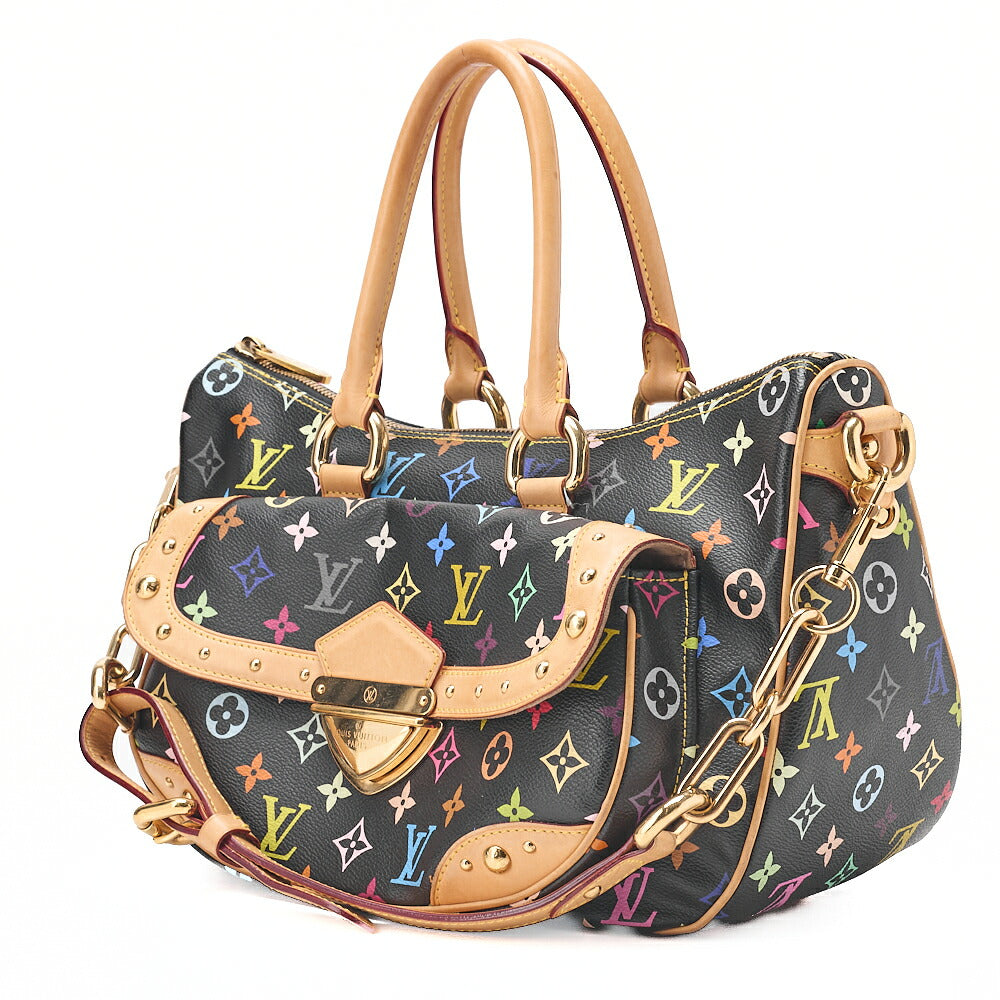 LOUIS VUITTON Louis Vuitton Monogram Multicolor Rita 2wa Handbag Black Multicolor Gold-Tone Hardware, Pre-Owned