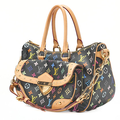 LOUIS VUITTON Louis Vuitton Monogram Multicolor Rita 2wa Handbag Black Multicolor Gold-Tone Hardware, Pre-Owned