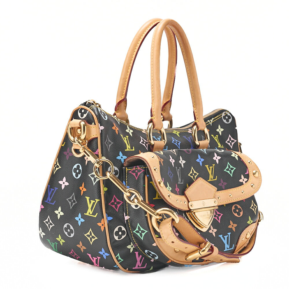 LOUIS VUITTON Louis Vuitton Monogram Multicolor Rita 2wa Handbag Black Multicolor Gold-Tone Hardware, Pre-Owned