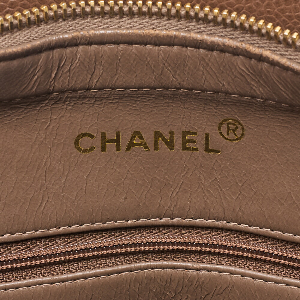 CHANEL Caviar Skin Matelasse with Sun Charm Chain Shoulder Brown Gold-Tone Hardware, Pre-Owned