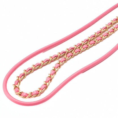 CHANEL Chanel 22 Shiny Calfskin Mini Chain Shoulder Bag Pink Gold-Tone Hardware, Pre-Owned