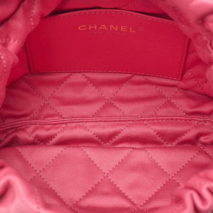 CHANEL Chanel 22 Shiny Calfskin Mini Chain Shoulder Bag Pink Gold-Tone Hardware, Pre-Owned