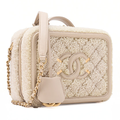 CHANEL Lambskin X Boa Matelasse CC Filigree Coco Mark 2-Way Chain Shoulder Sand Beige Gold-Tone Hardware, Pre-Owned