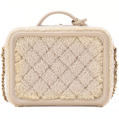 CHANEL Lambskin X Boa Matelasse CC Filigree Coco Mark 2-Way Chain Shoulder Sand Beige Gold-Tone Hardware, Pre-Owned